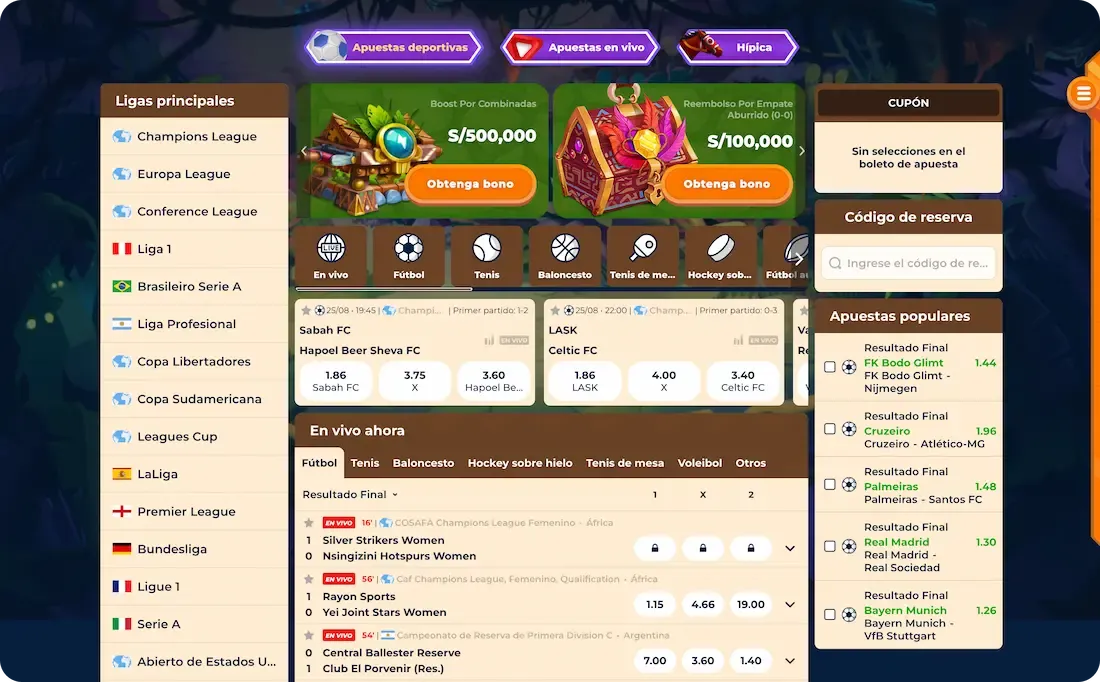 deportes del casino wazamba